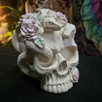 White Rose Serpent Skull