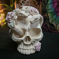 White Rose Serpent Skull