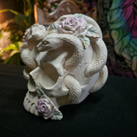 White Rose Serpent Skull