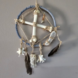 Medicine Wheel with bones & Coyote tooth #01