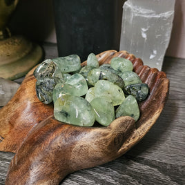 Prehnite with Epidote and Tourmaline - Tumbled Stones