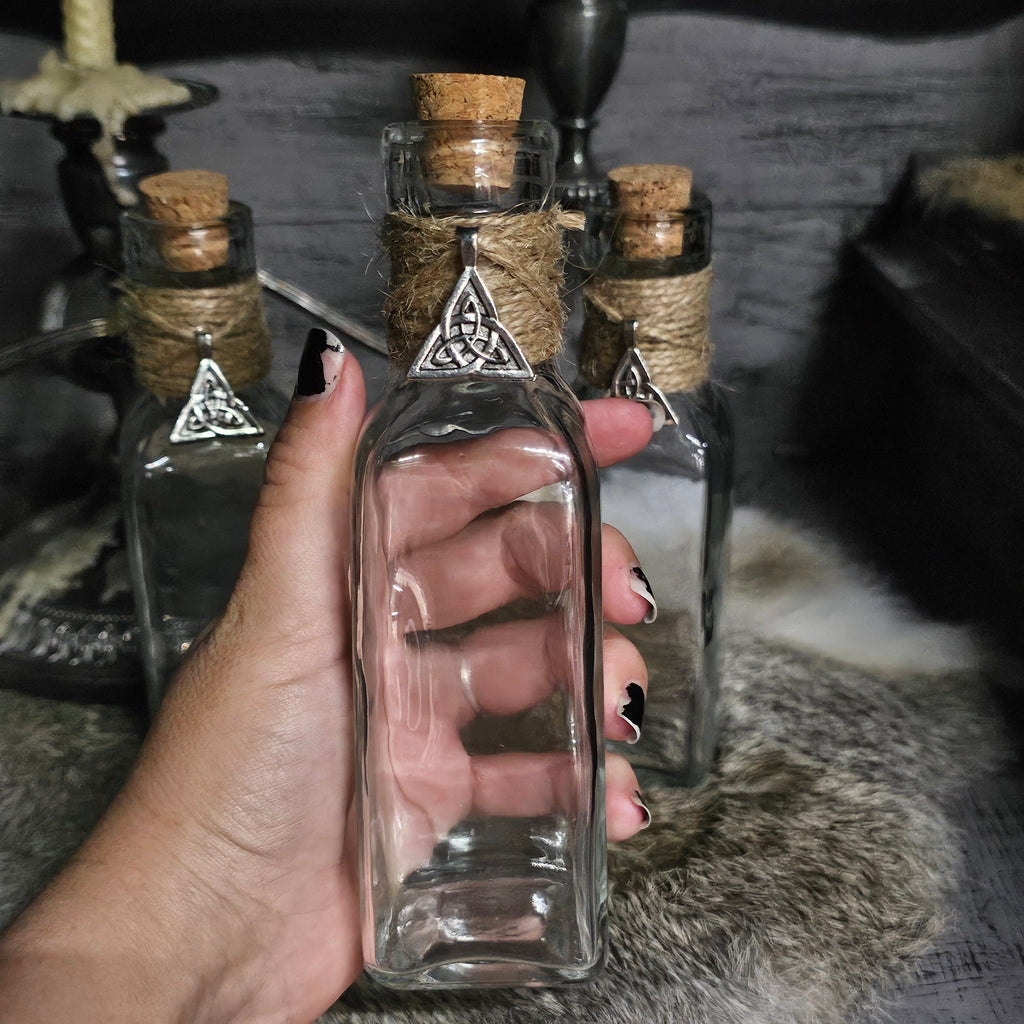 Square Bottle with Triquetra Charm