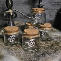 Short Corked Jar with pentacle charm