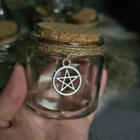 Short Corked Jar with pentacle charm