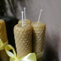 Handrolled Beeswax Candles - 3pk