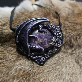 Smoky Amethyst Dragon Pendant #01