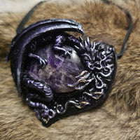 Smoky Amethyst Dragon Pendant #01