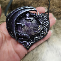 Smoky Amethyst Dragon Pendant #01