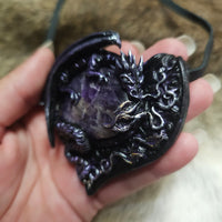 Smoky Amethyst Dragon Pendant #01