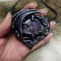 Smoky Amethyst Dragon Pendant #01