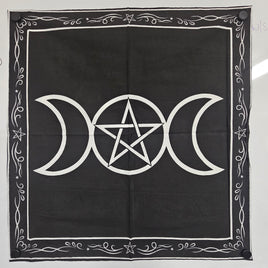 Triple Moon Pentacle Altar Cloth 70cm