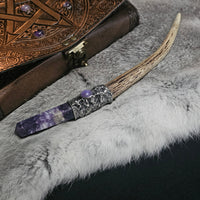 Lepidolite & Antler Wand