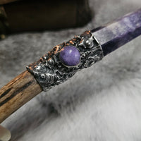 Lepidolite & Antler Wand