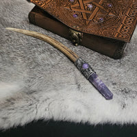 Lepidolite & Antler Wand