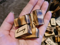 Wooden Runes in Faux Suede Bag