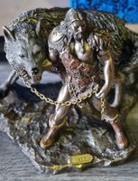 Tyr and Fenrir - Bronze Statue