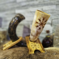 Drinking Horn with Wood Stand