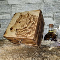 Wolf Wooden Chest