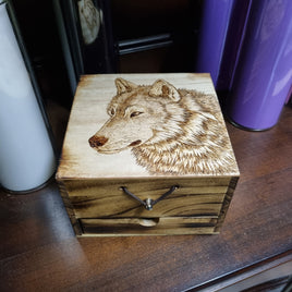 Wolf Wooden Chest