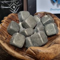 Pyrite "cubes" - tumbled stones