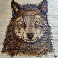 Wolf Wooden Box with latch