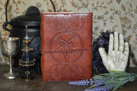 Leather journal - Pentagram with cord