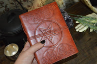 Leather journal - Pentagram with cord