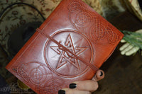 Leather journal - Pentagram with cord
