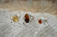Amber Rings - Sterling Silver