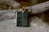 Jade pendant - Large Square with SS Chain