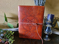 Leather journal - Pentagram with cord